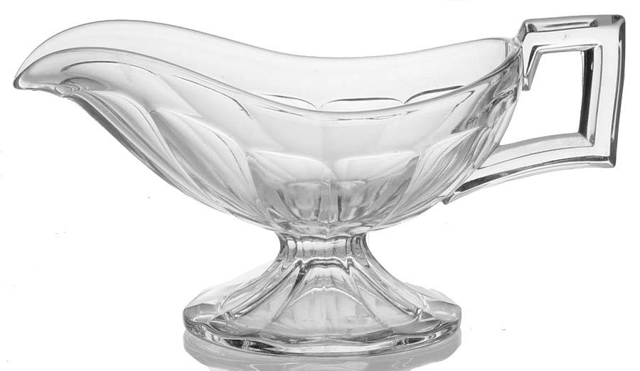 Narrow Flute Clear (Stem  393) Sauce Boat by Heisey-1