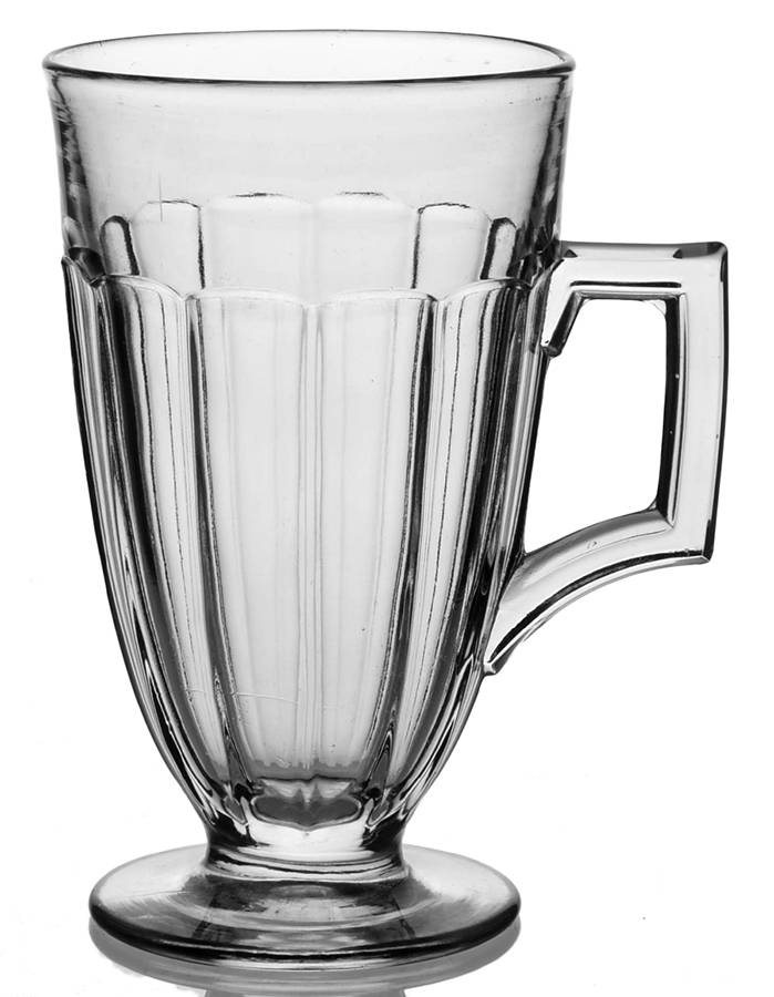 Narrow Flute Clear (Stem  393) 8 Oz Handled Footed Soda Tumber by Heisey-1
