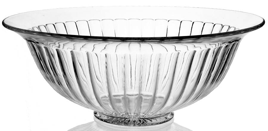 Narrow Flute Clear (Stem  393) Punch Bowl by Heisey-1