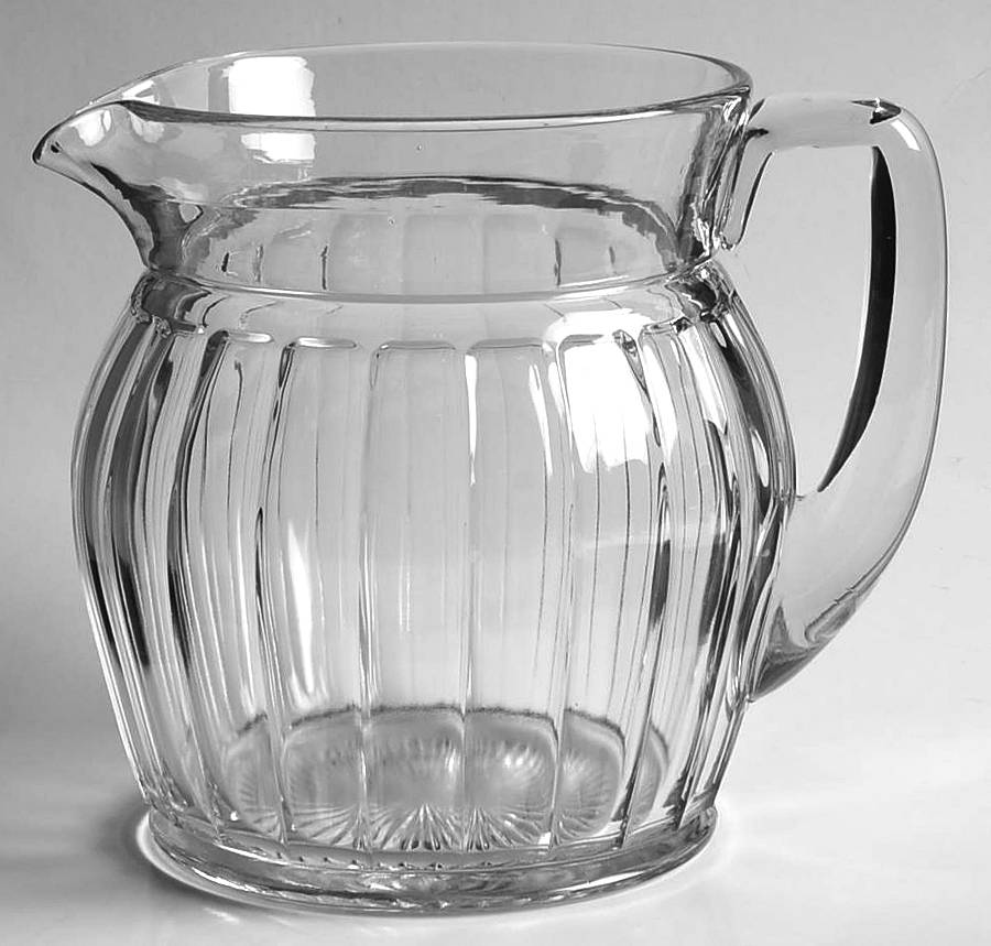 Narrow Flute Clear (Stem  393) 60 Oz Pitcher by Heisey-1