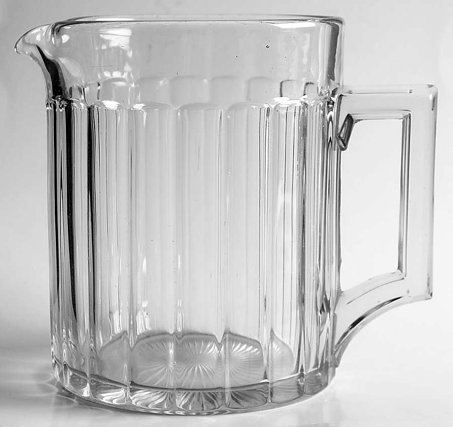 Narrow Flute Clear (Stem  393) 46 Oz Pitcher by Heisey-1