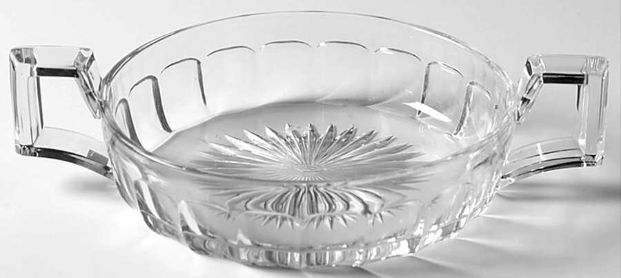 Narrow Flute Clear (Stem  393) Flat Open 2 Handled Jam/Jelly by Heisey-1