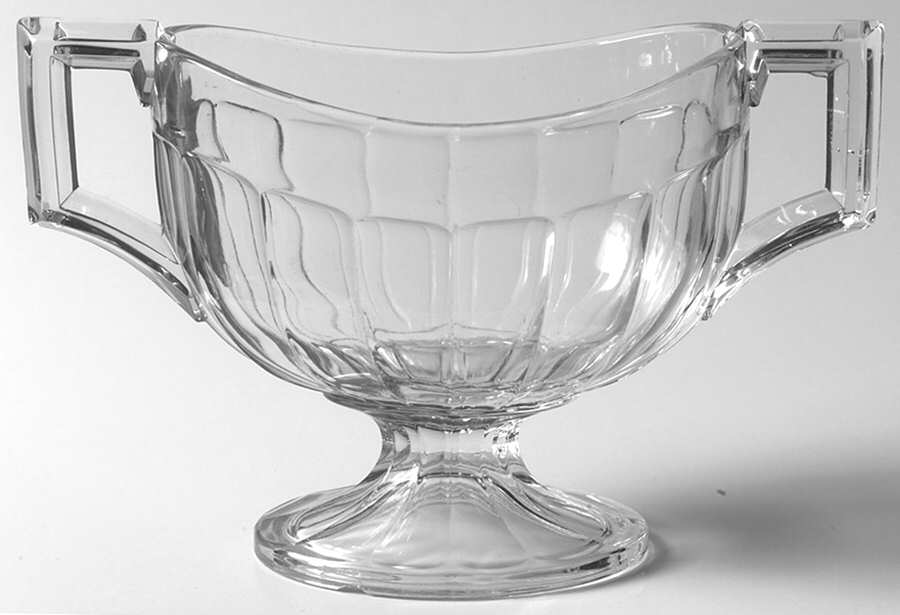 Narrow Flute Clear (Stem  393) Sugar-Open/Hotel-Oval by Heisey-1