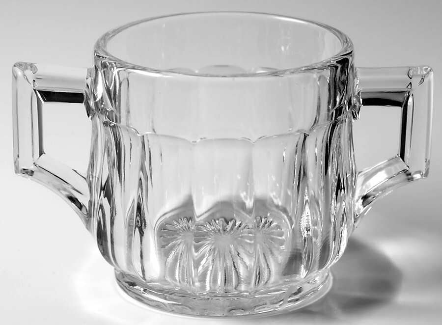 Narrow Flute Clear (Stem  393) Sugar-Open by Heisey-1
