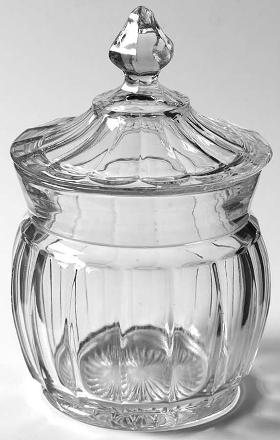 Narrow Flute Clear (Stem  393) Sugar Bowl & Lid by Heisey-1
