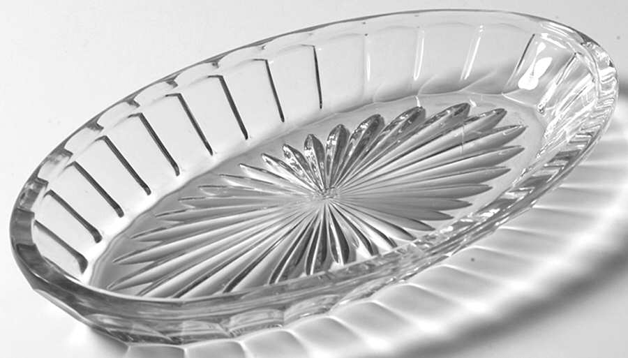Narrow Flute Clear (Stem  393) Pickle Dish by Heisey-1