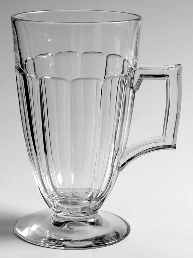 Narrow Flute Clear (Stem  393) 10 Oz Handled Footed Soda Tumber by Heisey-1