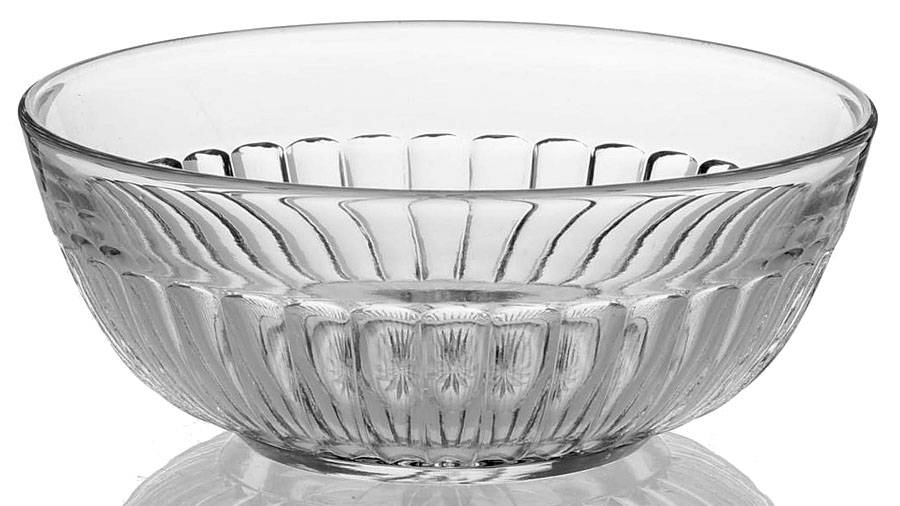 Narrow Flute with Rim Clear (Line 473) 4" Nappy by Heisey-1