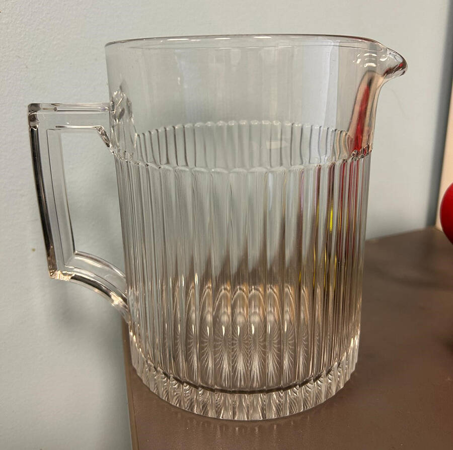 Narrow Flute with Rim Clear (Line 473) 64 Oz Pitcher by Heisey-1
