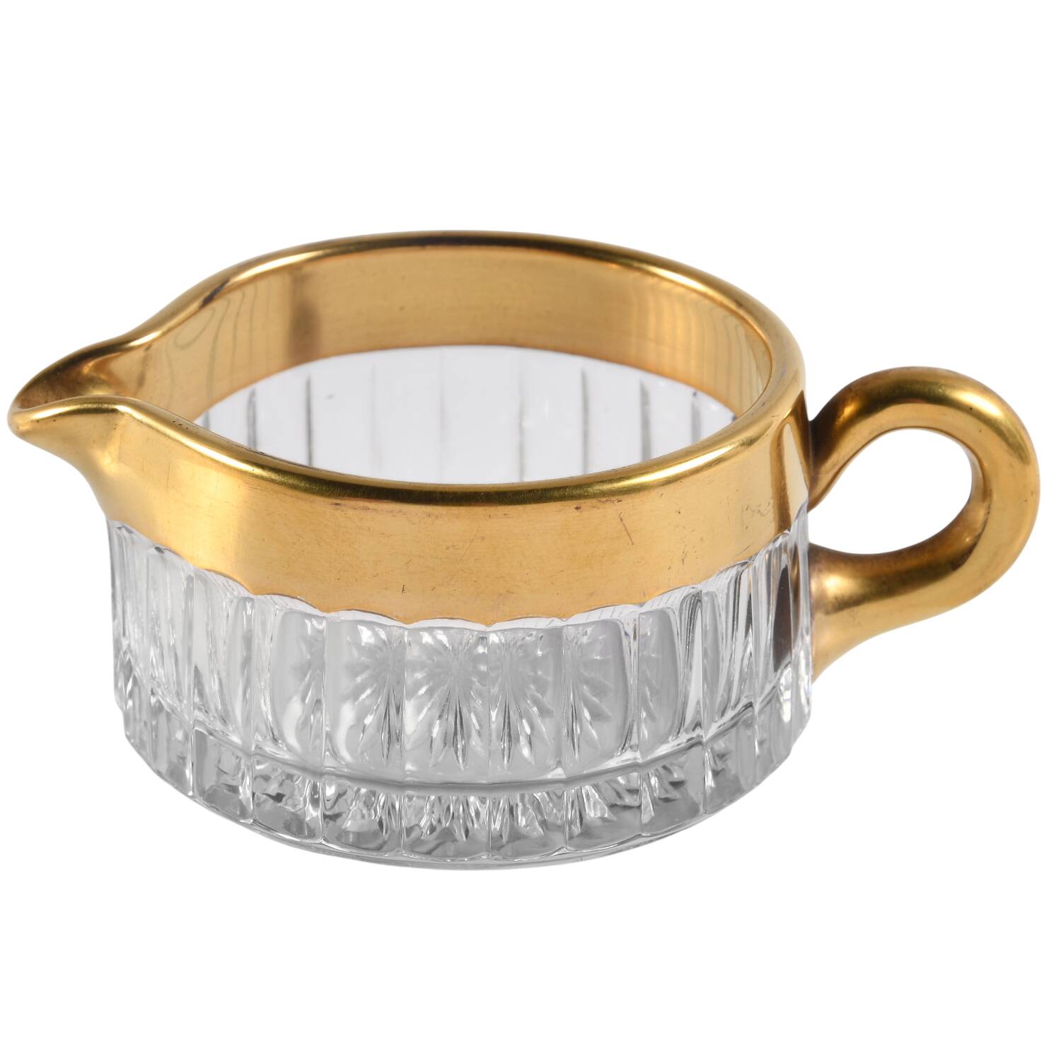 Narrow Flute with Rim Clear (Line 473) Individual Creamer by Heisey-1