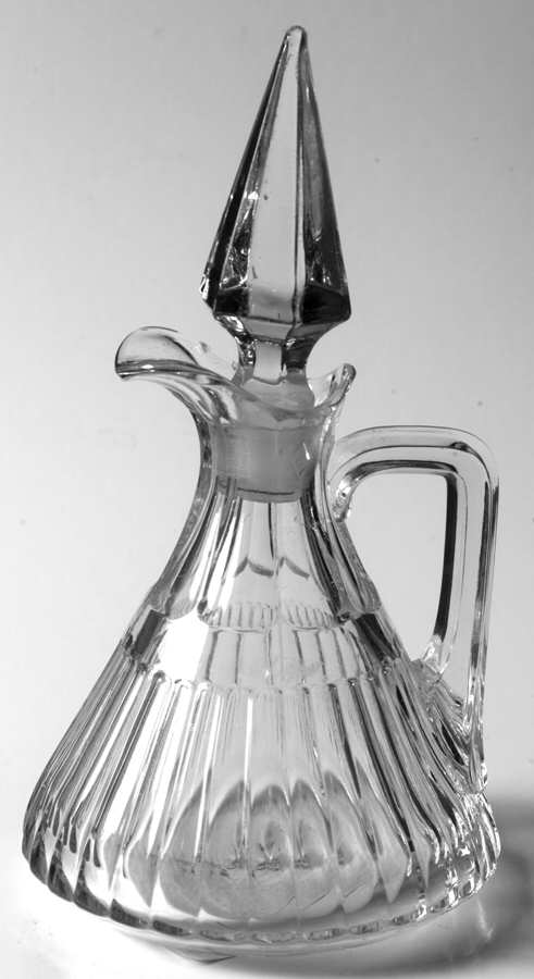 Narrow Flute with Rim Clear (Line 473) 6 Oz Cruet & Stopper by Heisey-1