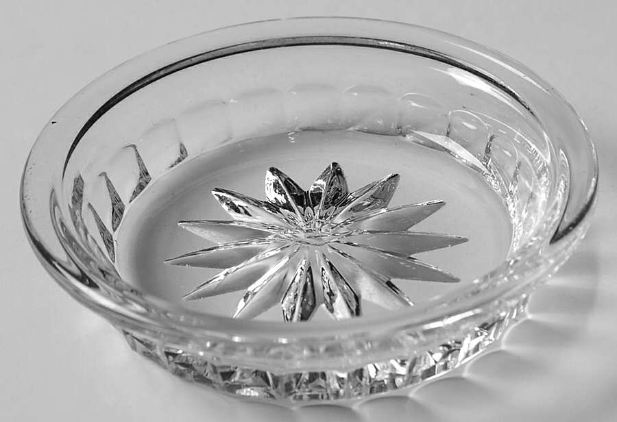 Narrow Flute with Rim Clear (Line 473) Butter Pat by Heisey-1