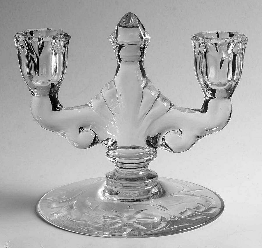 Narcissus Double Light Candlestick by Heisey-1
