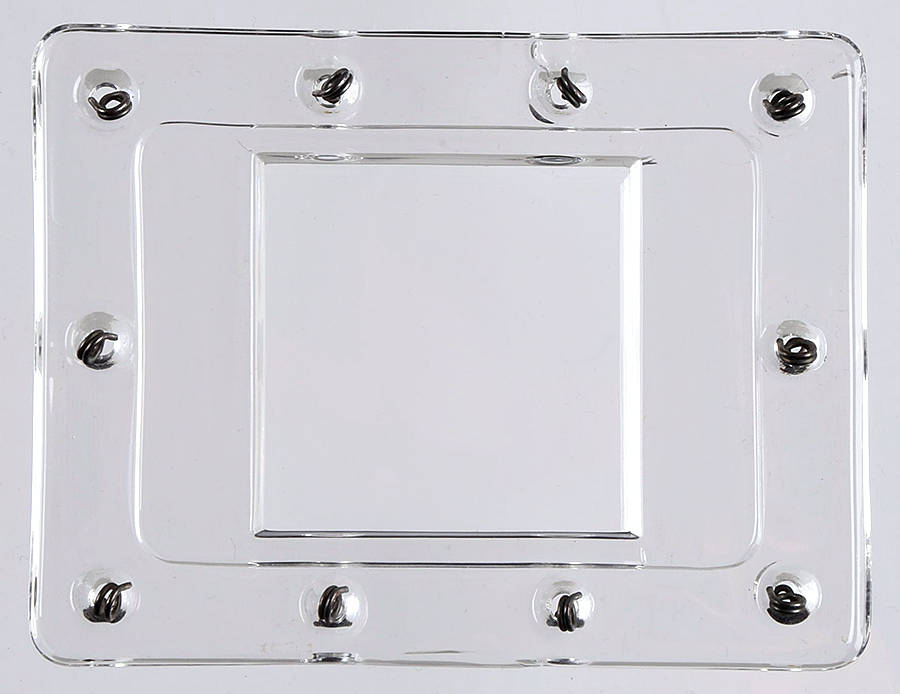 New Era Clear Rectangular Bobeche (Holds 10 Prisms) by Heisey-1