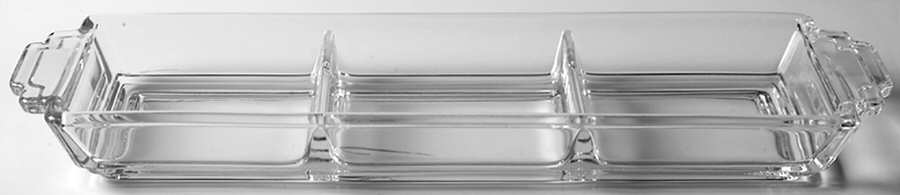 New Era Clear 13" Rectangular 3 Part Relish by Heisey-1