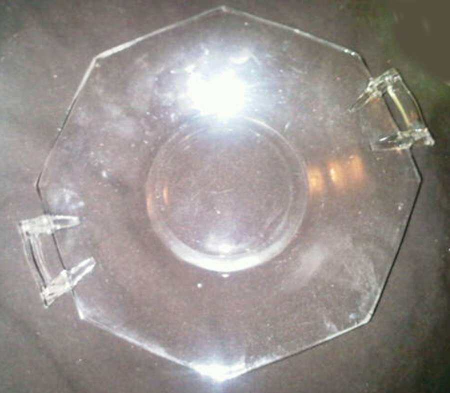 Octagon Clear Small Cheese Plate by Heisey-1
