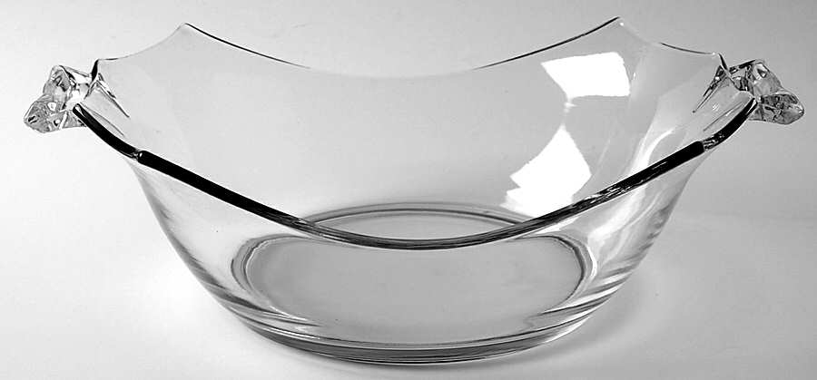Octagon Clear 12" Oval Handled Bowl by Heisey-1
