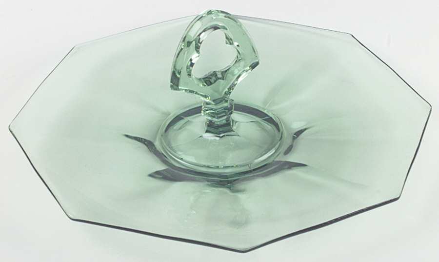 Octagon Green (Moongleam) Center Handle Tray by Heisey-1