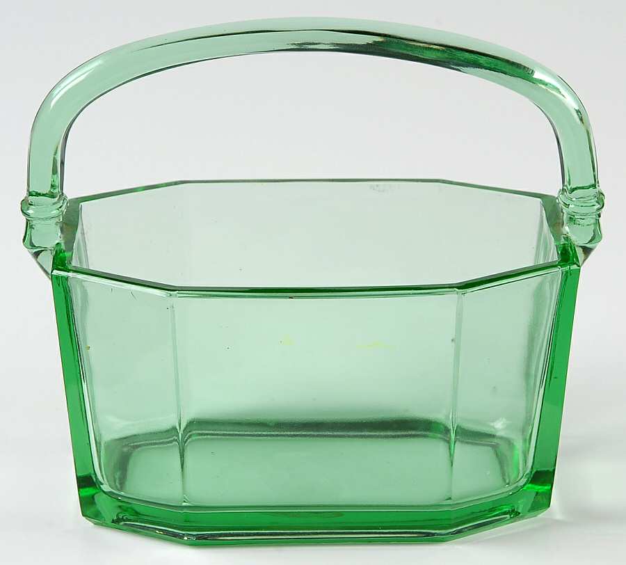 Octagon Green (Moongleam) Basket by Heisey-1