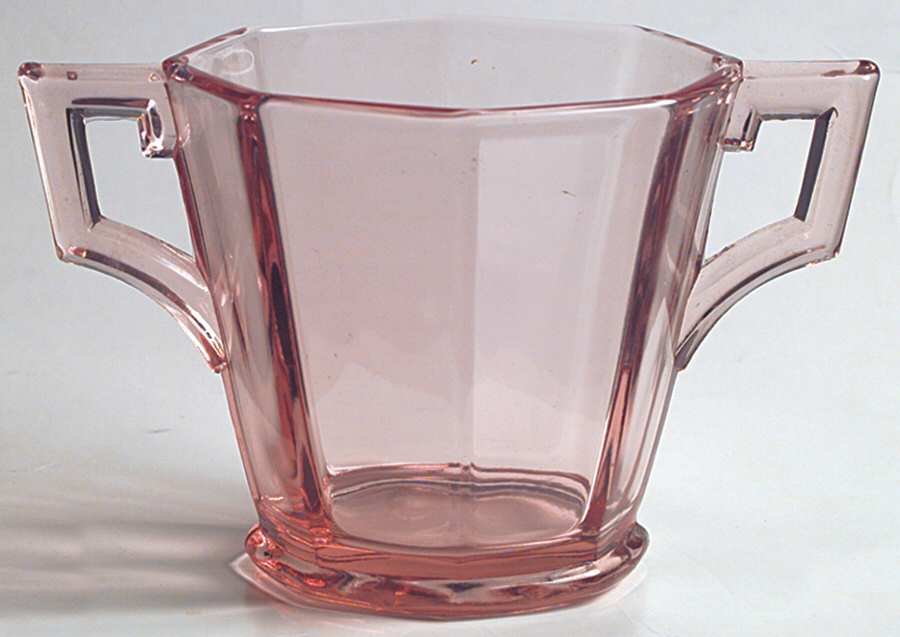 Octagon Pink Open Sugar by Heisey-1