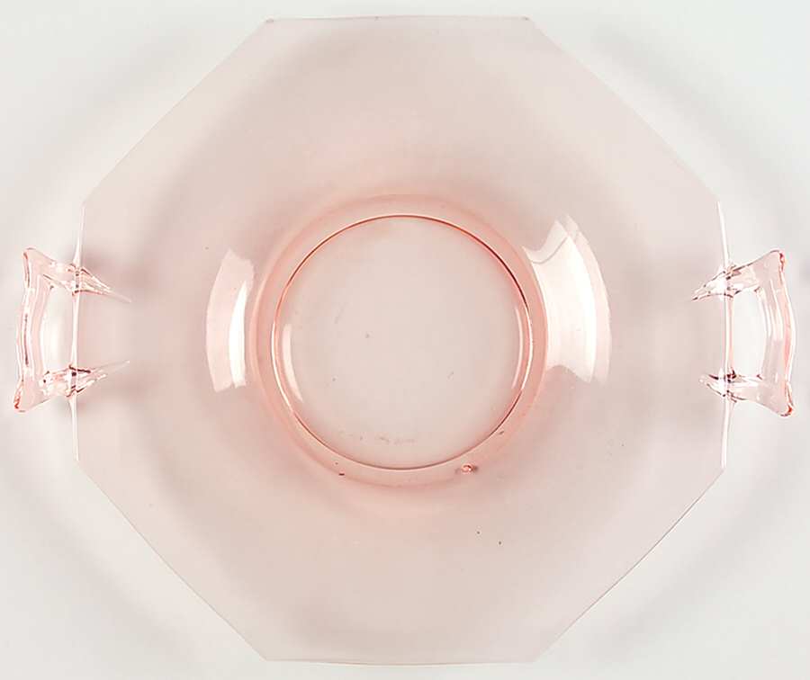 Octagon Pink Handled Cheese Plate by Heisey-1