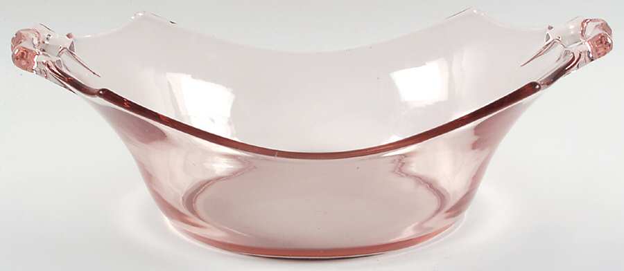 Octagon Pink 12" Oval Handled Bowl by Heisey-1