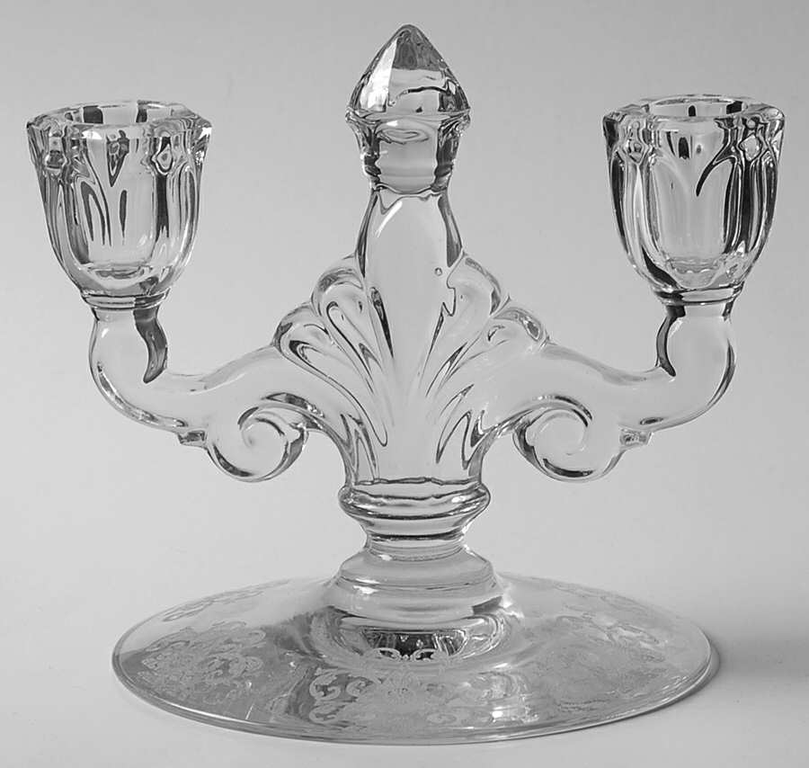 Old Colony Clear (Stem 3390) Double Light Candlestick by Heisey-1