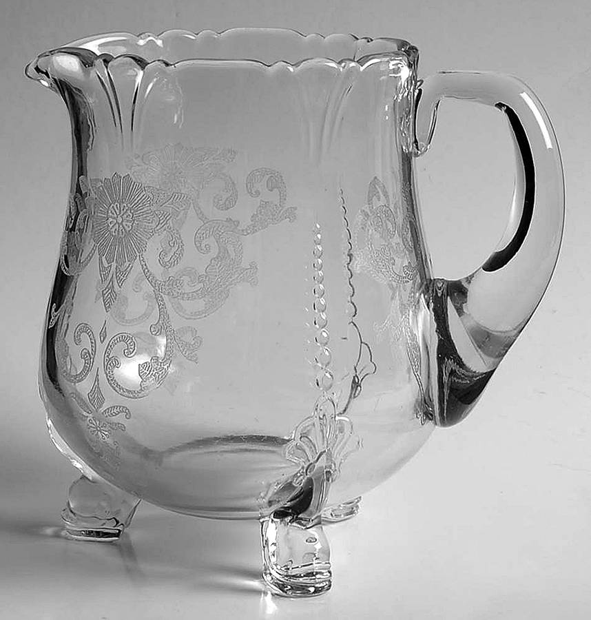 Old Colony Clear (Stem 3390) 48 Oz 3-Toed Dolphin Jug by Heisey-1