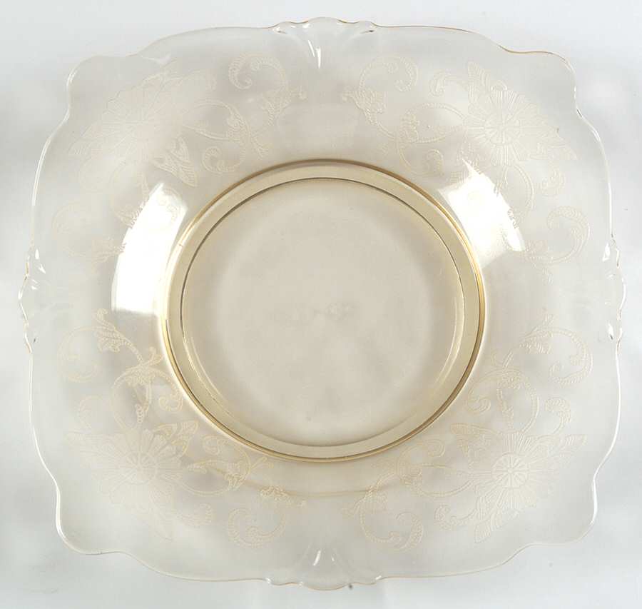 Old Colony Yellow Sahara (Stem 3390) Square Bread & Butter Plate by Heisey-1