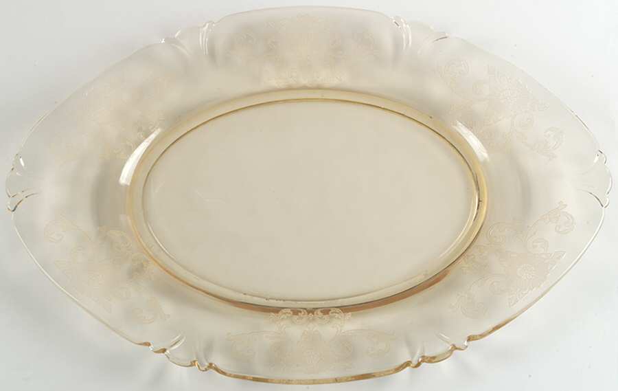 Old Colony Yellow Sahara (Stem 3390) 14" Oval Platter by Heisey-1