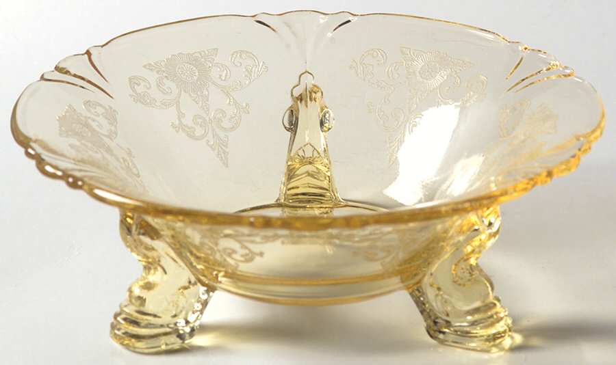 Old Colony Yellow Sahara (Stem 3390) Mint Dish by Heisey-1
