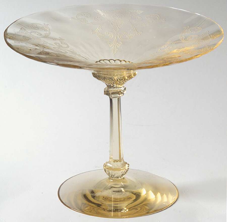Old Colony Yellow Sahara (Stem 3390) Round Compote (Height X Width) by Heisey-1