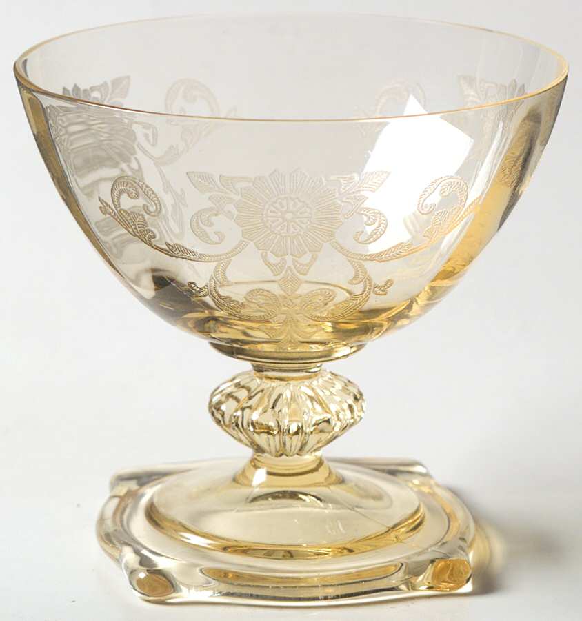 Old Colony Yellow Sahara (Stem 3390) Low Sherbet by Heisey-1