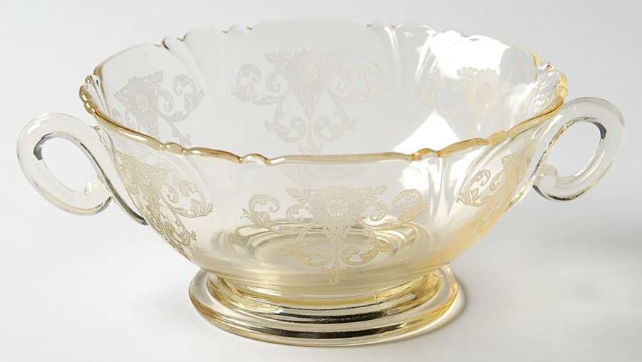 Old Colony Yellow Sahara (Stem 3390) Cream Soup Bowl Only by Heisey-1