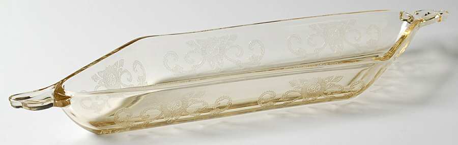 Old Colony Yellow Sahara (Stem 3390) 13" Oblong Relish by Heisey-1