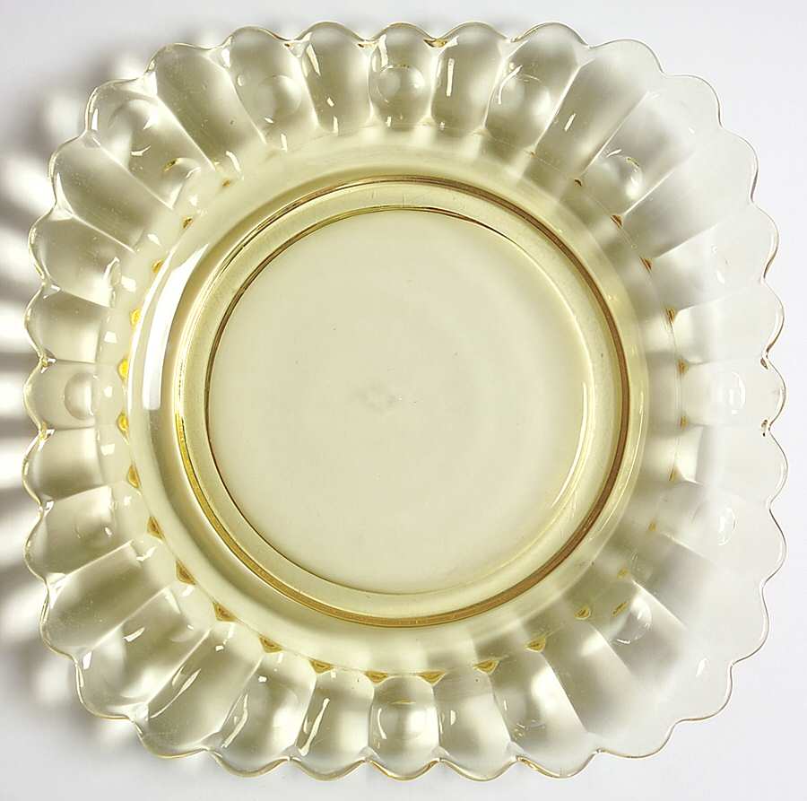 Old Sandwich Yellow 7" Square Plate by Heisey-1
