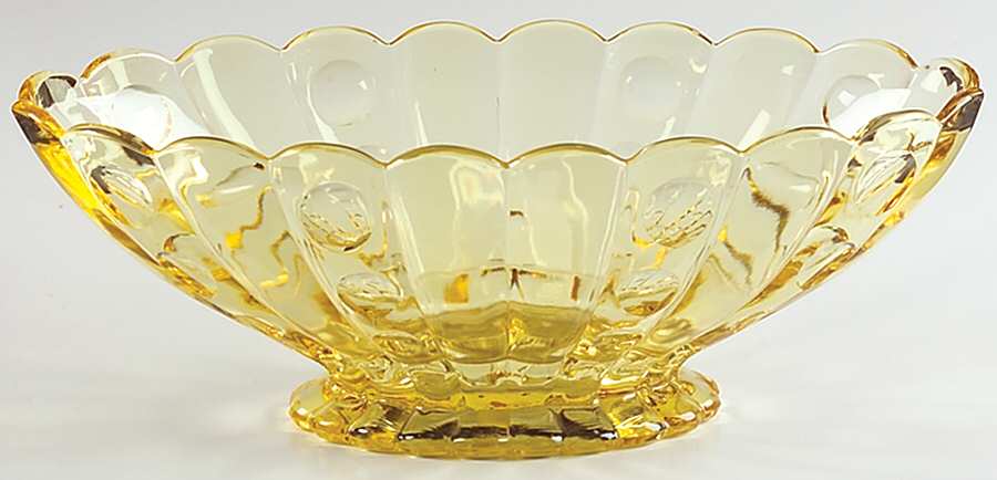 Old Sandwich Yellow 12" Oval Footed Bowl by Heisey-1