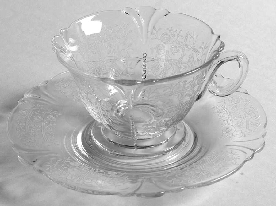 Olympiad (Stem #3411) Cup & Saucer Set by Heisey-1