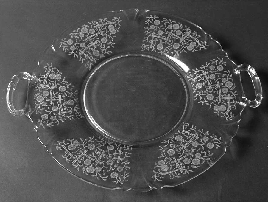 Olympiad (Stem #3411) 12" 2 Handled Plate by Heisey-1