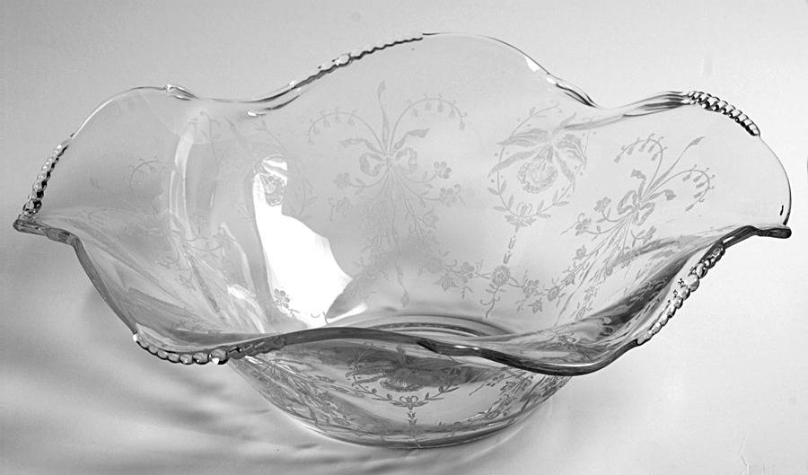 Orchid 12" Round Crimped Bowl by Heisey-1