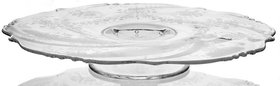 Orchid 14" Diameter Pedestal Cake Stand by Heisey-1