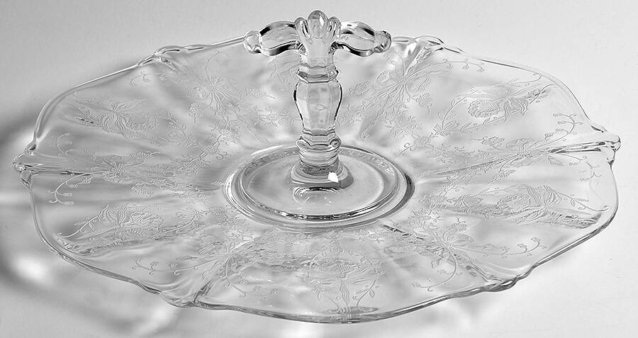 Orchid Center Handle Tray by Heisey-1