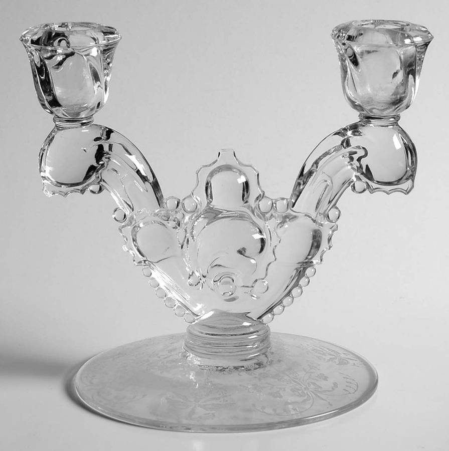 Orchid Double Light Candlestick by Heisey-1