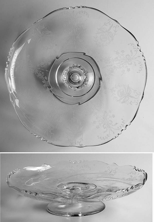 Orchid 12" Diameter Cake Stand/Pedestal by Heisey-1