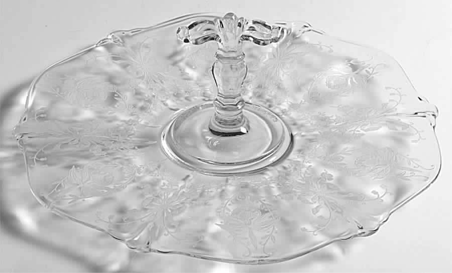 Orchid Center Handle Tray by Heisey-1