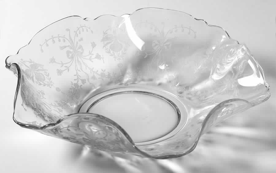 Orchid 10" Sunburst Floral Bowl by Heisey-1