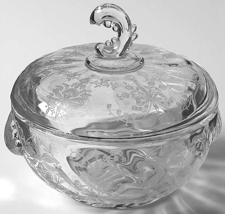 Orchid Chocolate with Wave Finial Lid by Heisey-1