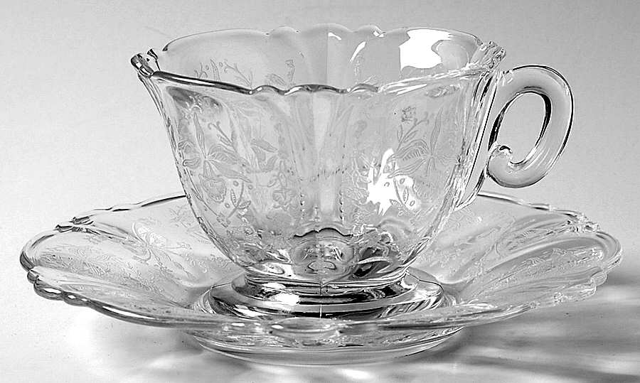 Orchid Cup and Saucer Set by Heisey-1