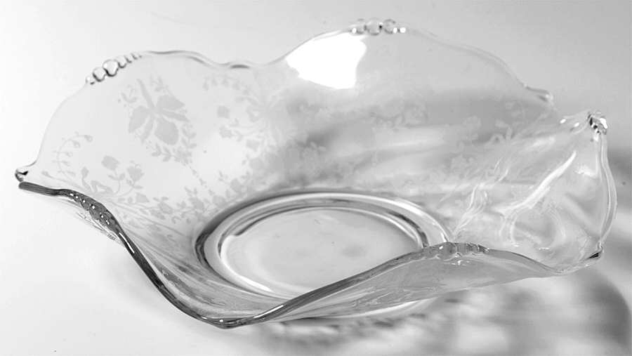 Orchid 9" Round Crimped Bowl by Heisey-1