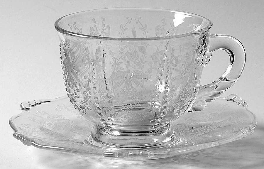 Orchid Cup and Saucer Set by Heisey-1
